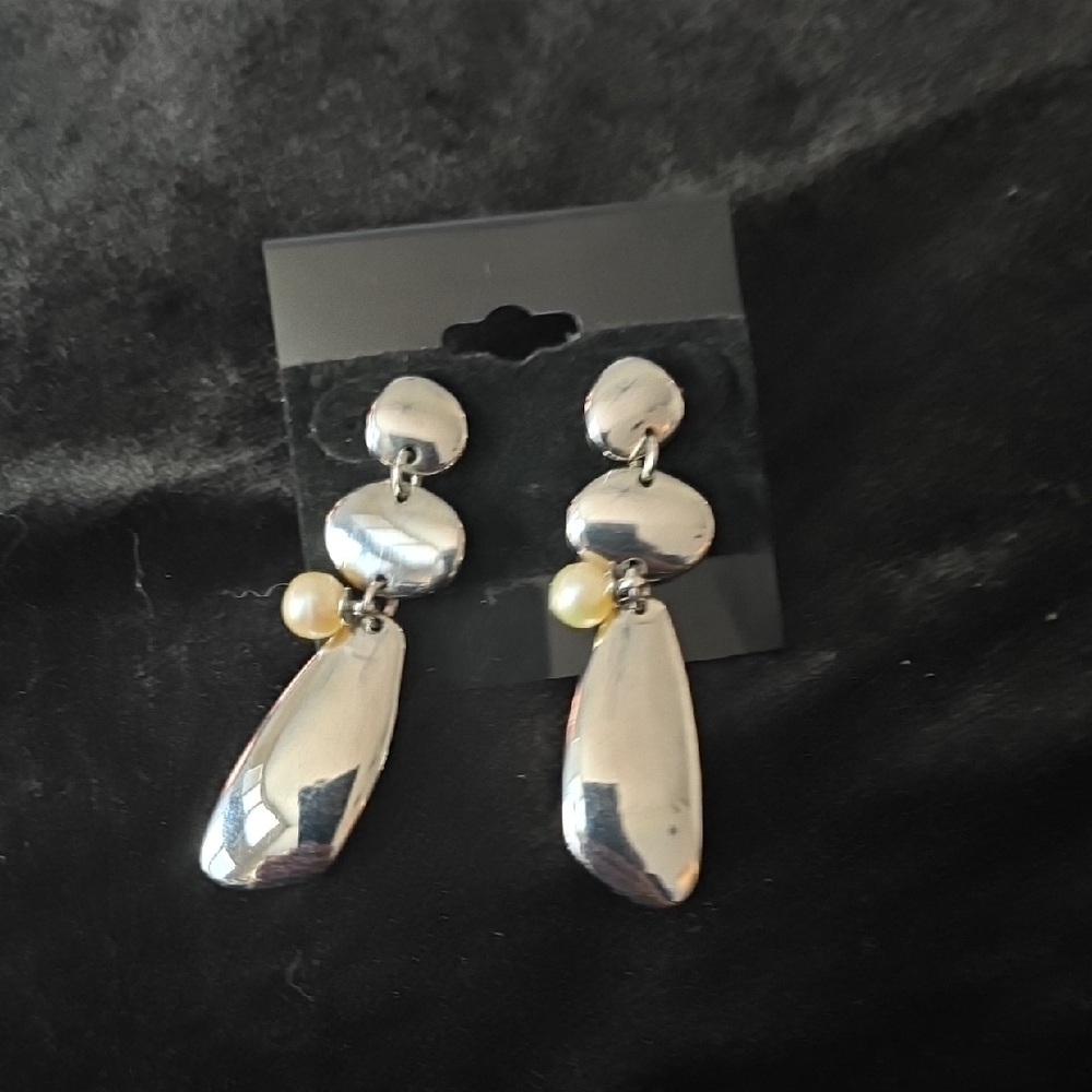 Chic Silver and Gold Dangle Earrings -  Contempo